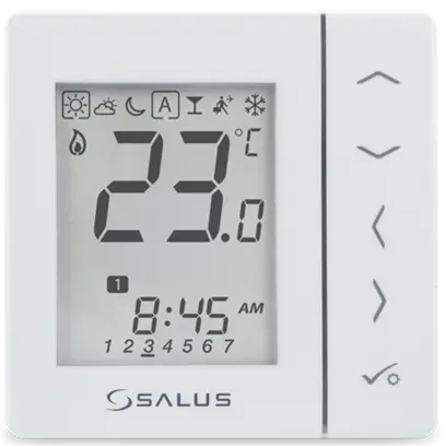 termostat digitální SALUS VS30W programovatelný 4v1, 230V, bílý